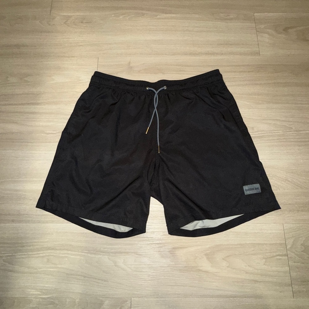 BAMBOO Black Athletic Shorts Lightweight Design